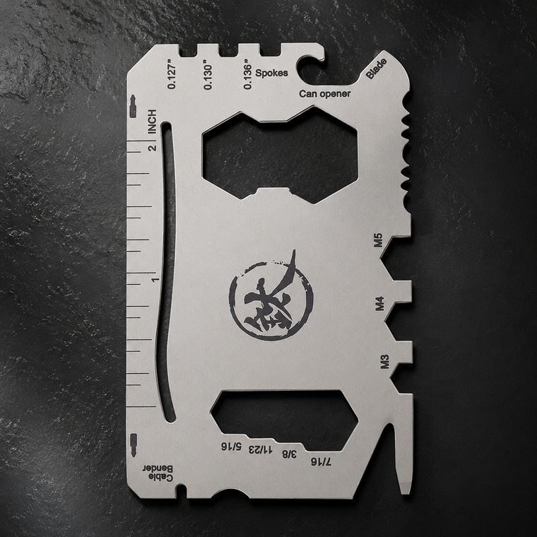 TI GEEK 17-in-1 Titanium Multitool Card | Credit Card Sized EDC Wallet Tool for Everyday Carry, Travel, Camping & Quick Repairs