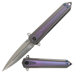 Italy Style EDC Folding Knife with Titanium Handle & Carbon Fiber Inlay – Lightweight Pocket Folding Knife for Everyday Carry