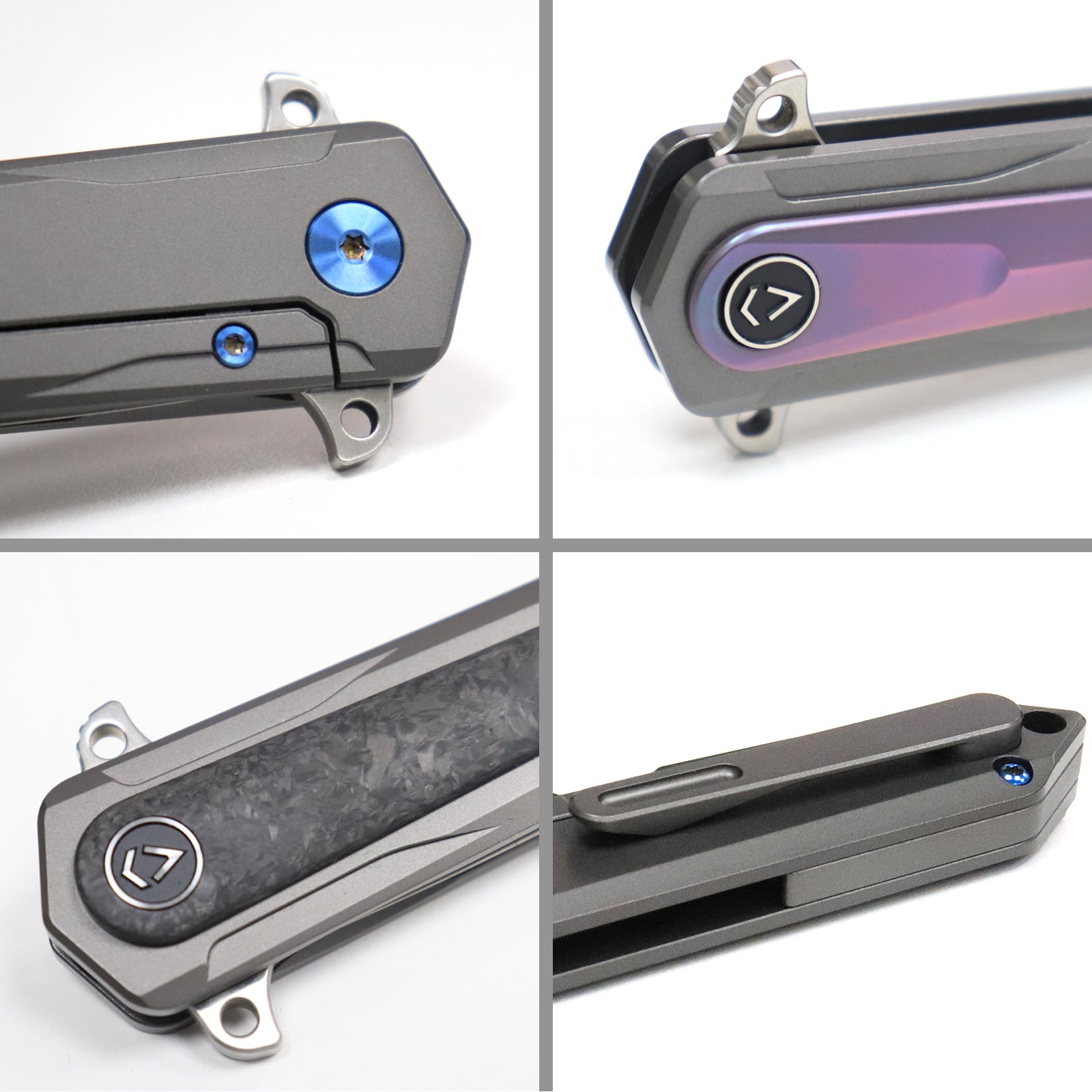 Italy Style EDC Folding Knife with Titanium Handle & Carbon Fiber Inlay – Lightweight Pocket Folding Knife for Everyday Carry